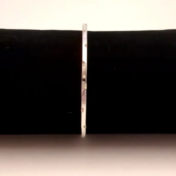 TAXCO 925 Vintage Handmade Sterling Silver Stamped Divites Bangle Bracelet 2.75" - Picture 1 of 4